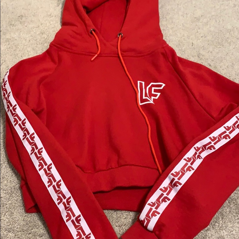 Red LF cropped hoodie